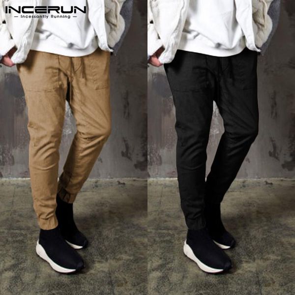 men's pants incerun men casual pockets solid color korean chic elastic waist joggers trousers fashion 2021 streetwear cargo pant, Black
men's pants incerun men casual pockets solid color korean chic elastic waist joggers trousers fashion 2021 streetwear cargo pant, Black
