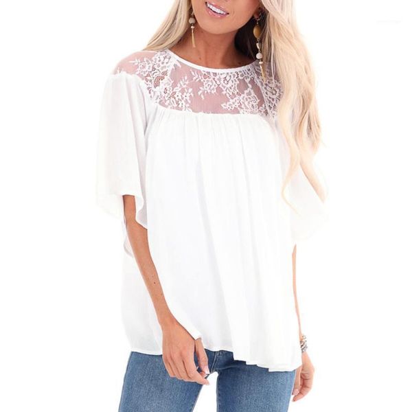 women's blouses & shirts womens and plus size half sleeve o neck female tunic beach autumn casual lace patchwork blusas feminina, White
women's blouses & shirts womens and plus size half sleeve o neck female tunic beach autumn casual lace patchwork blusas feminina, White