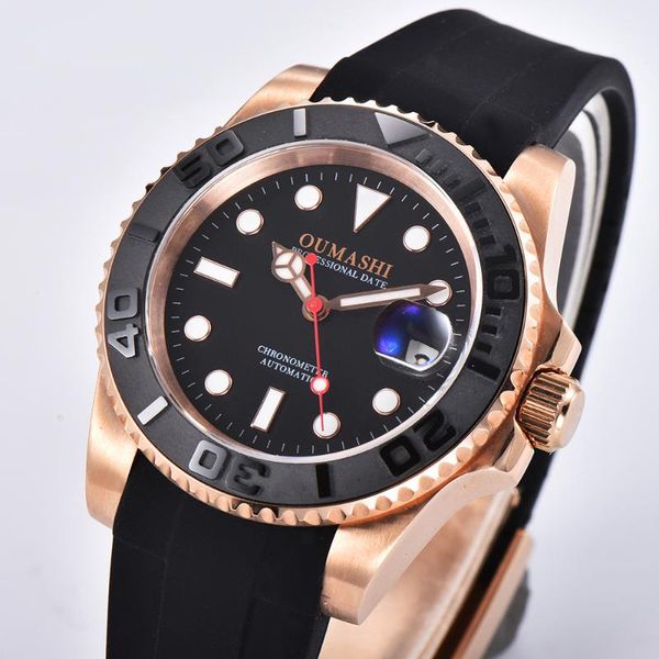 wristwatches 41mm men's automatic mechanical watch black dial gold case silicone strap date luminous waterproof, Slivery;brown
wristwatches 41mm men's automatic mechanical watch black dial gold case silicone strap date luminous waterproof, Slivery;brown