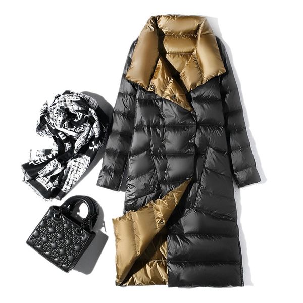 down jacket 2021 temperament over the knee wear on both sides in autumn and winter slim light korean fashion coat, Black
down jacket 2021 temperament over the knee wear on both sides in autumn and winter slim light korean fashion coat, Black