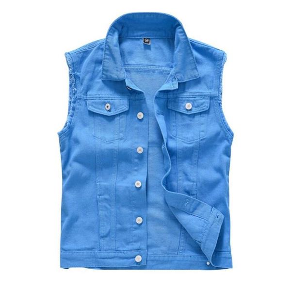 men's vests 2021 selling spring autumn blue purple denim jeans vest fashion sleeveless jackets casual rivet hole waistcoats, Black;white
men's vests 2021 selling spring autumn blue purple denim jeans vest fashion sleeveless jackets casual rivet hole waistcoats, Black;white