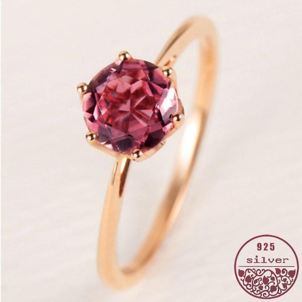 cluster rings 925 sterling silver rose gold single diamond inlaid round candy light luxury six-claw elegant pomegranate ruby women's ri, Golden;silver
cluster rings 925 sterling silver rose gold single diamond inlaid round candy light luxury six-claw elegant pomegranate ruby women's ri, Golden;silver