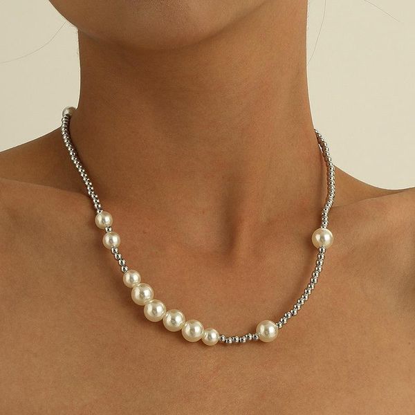 pendant necklaces vintage boho pearl choker round chain silver color necklace for women fashion jewelry gift
pendant necklaces vintage boho pearl choker round chain silver color necklace for women fashion jewelry gift