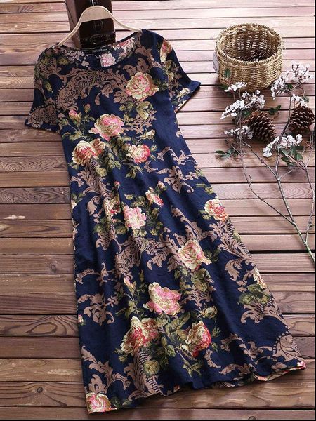 womens dress 5xl a line retro floral long size short sleeve casual women large loose print boho summer, Black;gray
womens dress 5xl a line retro floral long size short sleeve casual women large loose print boho summer, Black;gray