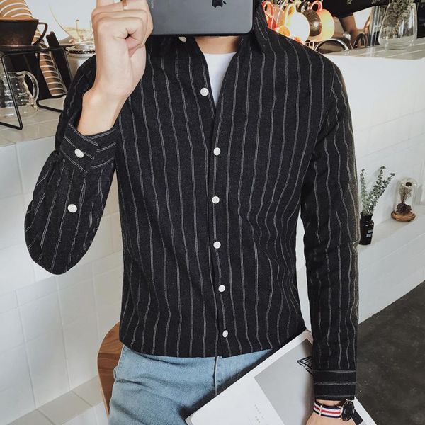men's casual shirts 17 spring long-sleeved striped shirt youth fashion slim, White;black
men's casual shirts 17 spring long-sleeved striped shirt youth fashion slim, White;black