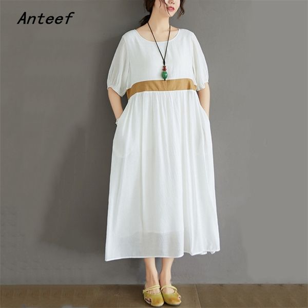 short sleeve cotton linen plus size vintage women casual loose long summer dress elegant clothes ladies dresses sundress 210517, Black;gray
short sleeve cotton linen plus size vintage women casual loose long summer dress elegant clothes ladies dresses sundress 210517, Black;gray