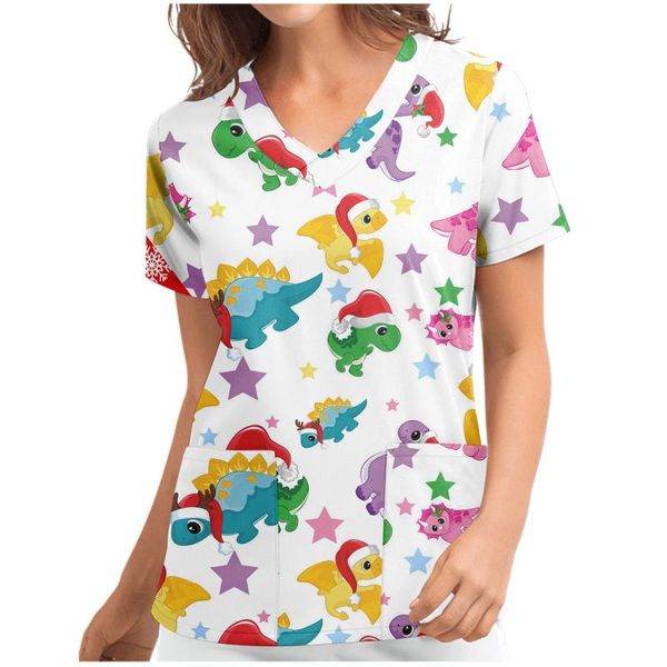 women's t-shirt 3# summer women cotton t-shirts short sleeve v-neck snowman pattern uniform christmas oversized clothing t shirt, White
women's t-shirt 3# summer women cotton t-shirts short sleeve v-neck snowman pattern uniform christmas oversized clothing t shirt, White