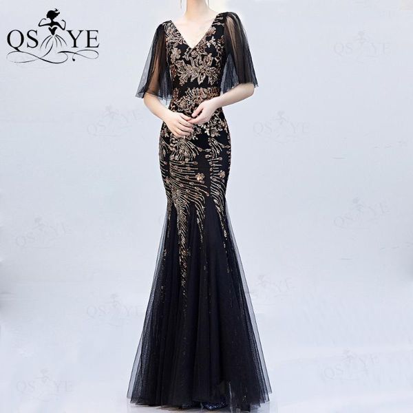 party dresses qsyye black evening golden lace prom gown with sleeves gold appliques dress mermaid sequin long formal, White;black
party dresses qsyye black evening golden lace prom gown with sleeves gold appliques dress mermaid sequin long formal, White;black