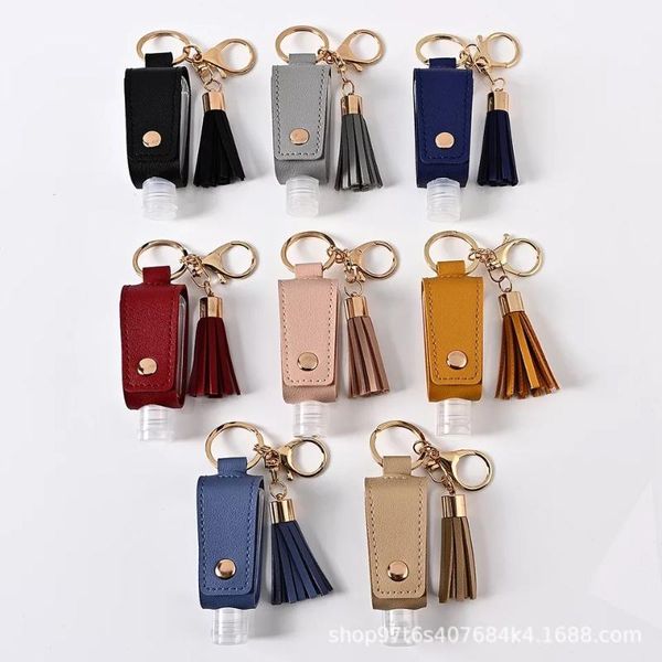 portable solid color pu leather hand sanitizer bottle holster keychain waist hanging type t-shaped small key ring keychains, Silver
portable solid color pu leather hand sanitizer bottle holster keychain waist hanging type t-shaped small key ring keychains, Silver