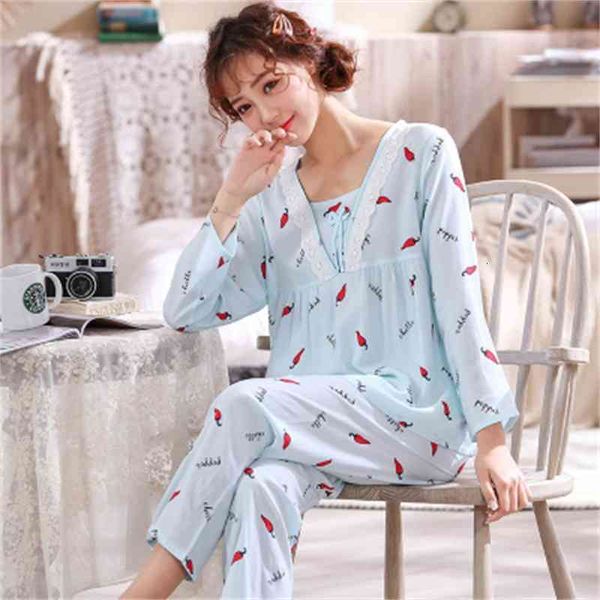 women's sleepwear women's pajamas set spring summer long-sleeved trousers sleepwear women loose cotton pyjamas suit lace print hom, Black;red
women's sleepwear women's pajamas set spring summer long-sleeved trousers sleepwear women loose cotton pyjamas suit lace print hom, Black;red