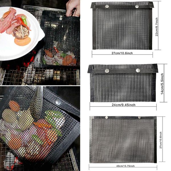 tools & accessories non-stick bbq mesh bag reusable heat-resistant barbecue baking food placing stainless steel grilling bags durable conven
tools & accessories non-stick bbq mesh bag reusable heat-resistant barbecue baking food placing stainless steel grilling bags durable conven