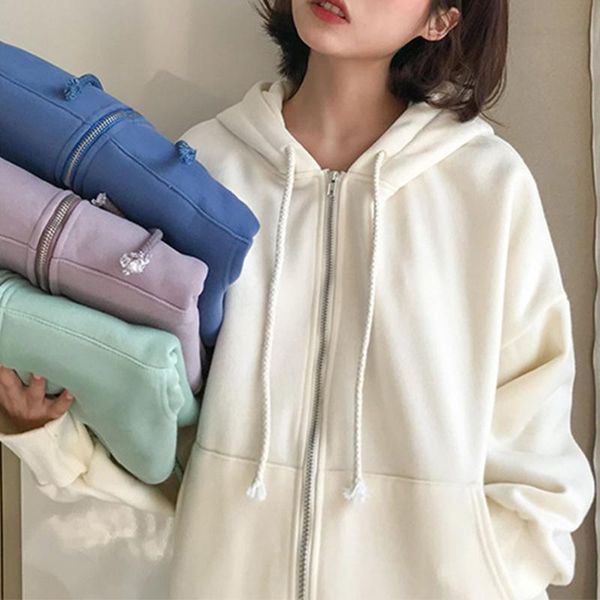 women's hoodies & sweatshirts women long sleeve jacket harajuku solid color oversized loose zip up sweatshirt thick warm coat with big, Black
women's hoodies & sweatshirts women long sleeve jacket harajuku solid color oversized loose zip up sweatshirt thick warm coat with big, Black