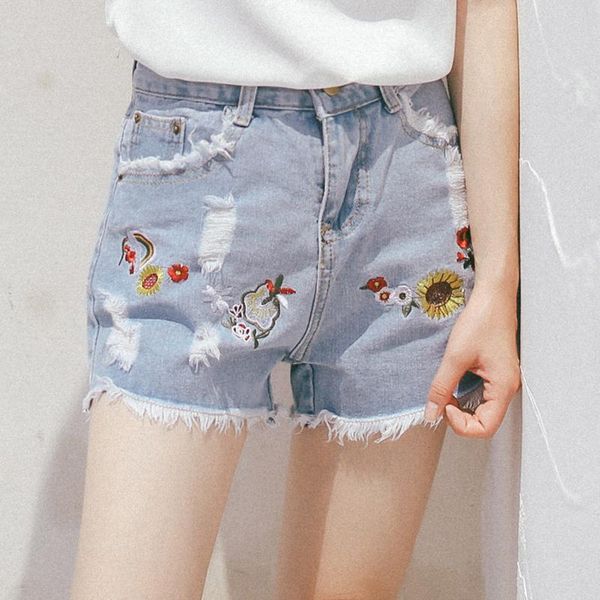 women's shorts edge denim 2021 summer girls high waist loose embroidered a-line cotton jeans comfortable wide-leg pants, White;black
women's shorts edge denim 2021 summer girls high waist loose embroidered a-line cotton jeans comfortable wide-leg pants, White;black