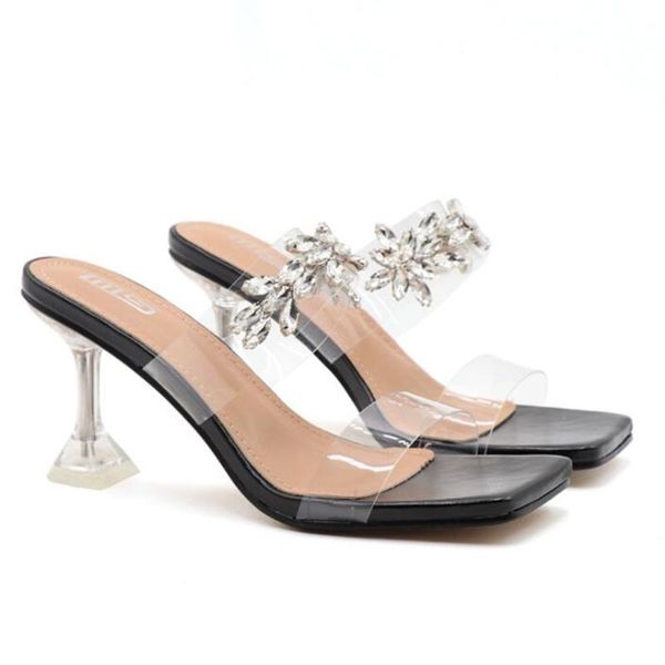 slippers female sandals summer ladies crystal high heels square open toe slides party shoes for women cx37, Black
slippers female sandals summer ladies crystal high heels square open toe slides party shoes for women cx37, Black