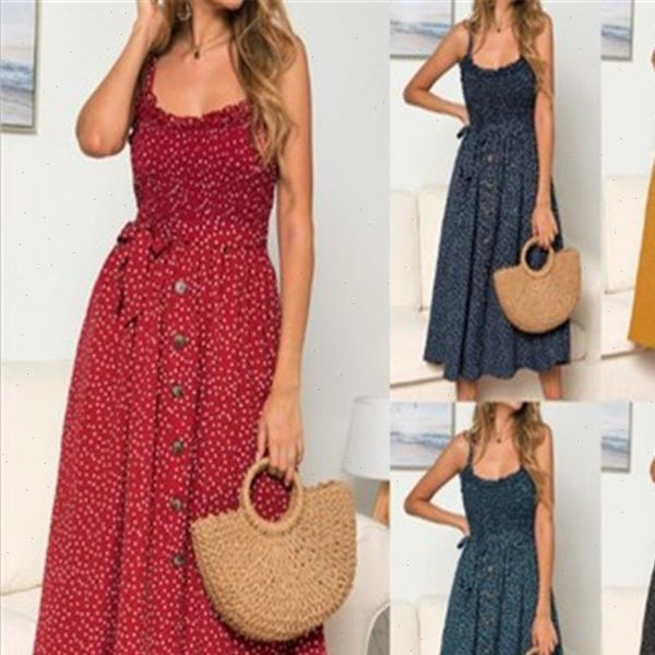 womens dresses fashion sling ruffled polka dot print female sleeveless loose lace button decoration holiday dress women summer vacation, Black;gray
womens dresses fashion sling ruffled polka dot print female sleeveless loose lace button decoration holiday dress women summer vacation, Black;gray