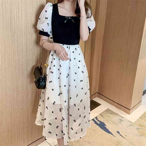 summer velvet stitching chiffon dress women retro elegant square collar puff sleeve a-line long vestidos 210519, Black;gray
summer velvet stitching chiffon dress women retro elegant square collar puff sleeve a-line long vestidos 210519, Black;gray