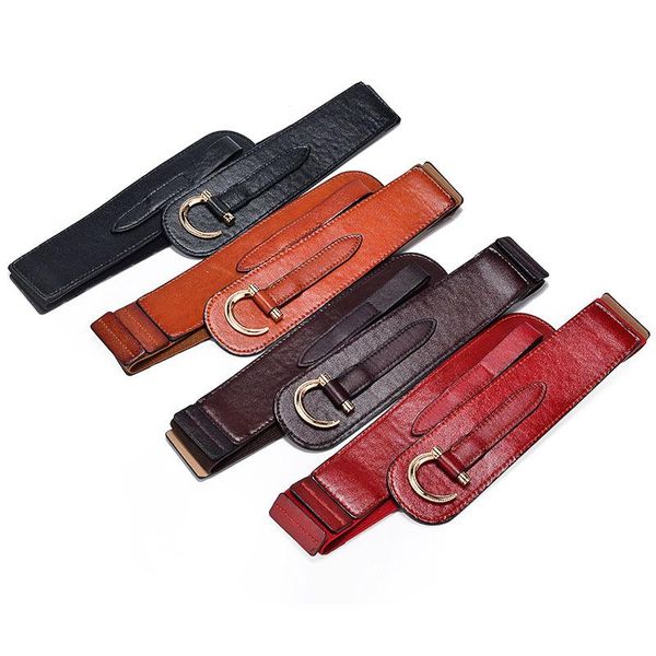 belts 2021 brand women wide elastic leather belt fashion dress, Black;brown 
belts 2021 brand women wide elastic leather belt fashion dress, Black;brown