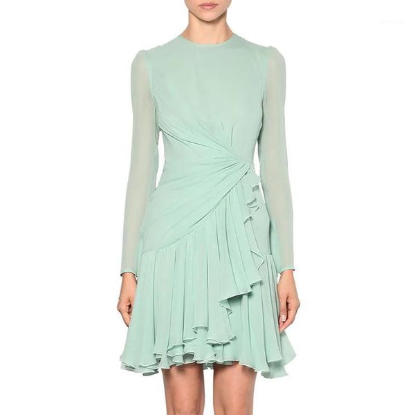 casual dresses luxury designer runway dress women elegant long sleeve solid chiffon ruffle ladies fashion slim a-line femme 2021 spring, Black;gray
casual dresses luxury designer runway dress women elegant long sleeve solid chiffon ruffle ladies fashion slim a-line femme 2021 spring, Black;gray