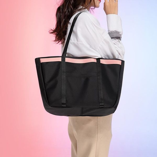simple and fashionable soft oxford cloth large capacity one-shoulder tote bag cross body