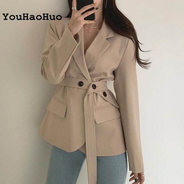 fashion 2021 autumn winter women's blazers casual buttons pockets jackets notched vintage lace up wild lady suits &, White;black
fashion 2021 autumn winter women's blazers casual buttons pockets jackets notched vintage lace up wild lady suits &, White;black