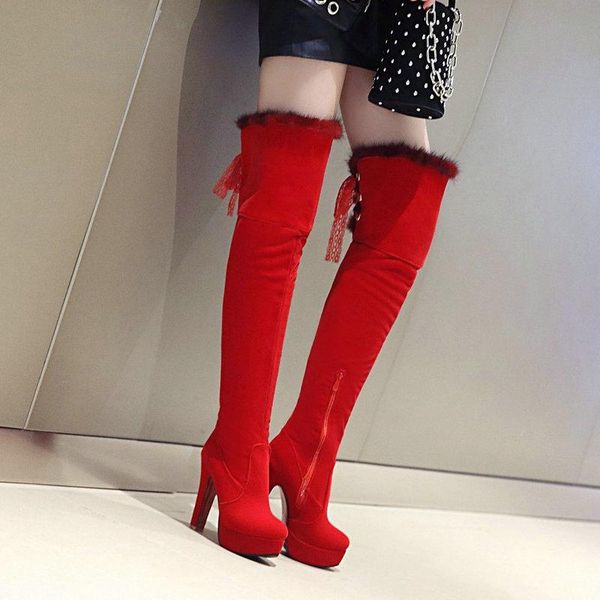 boots red black suede women thigh high fashion round toe platform over the knee winter large size 34-43
boots red black suede women thigh high fashion round toe platform over the knee winter large size 34-43