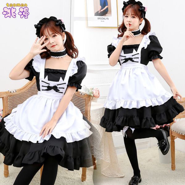 luxury casual dresses cat girl japane black and white maid man long maid cute lolita drs big size, Black;gray
luxury casual dresses cat girl japane black and white maid man long maid cute lolita drs big size, Black;gray
