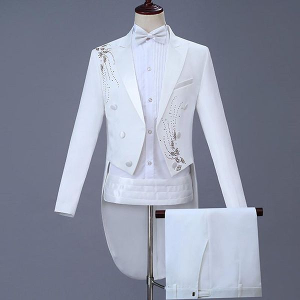 men's suits & blazers 2021 fashion casual banquet master of ceremonies white tuxedo 2 pcs set / double breasted suit jacket pants, White;black
men's suits & blazers 2021 fashion casual banquet master of ceremonies white tuxedo 2 pcs set / double breasted suit jacket pants, White;black