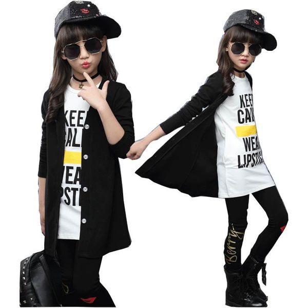 children girls clothing sets autumn teenage sport suit school kids clothes tracksuit long coat leggings 3pcs, White
children girls clothing sets autumn teenage sport suit school kids clothes tracksuit long coat leggings 3pcs, White