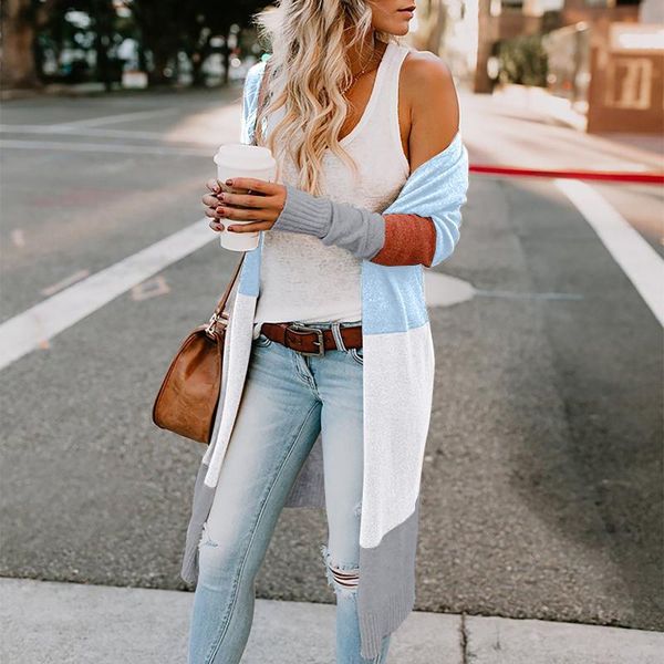 women's knits & tees women chic patchwork cardigan casual loose long sleeve knee-length spring autumn streerwear abrigos para mujer, White
women's knits & tees women chic patchwork cardigan casual loose long sleeve knee-length spring autumn streerwear abrigos para mujer, White