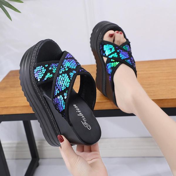 sequin sandals women summer high heels cross strap open toe slippers outdoor casual slides platform beach, Black
sequin sandals women summer high heels cross strap open toe slippers outdoor casual slides platform beach, Black