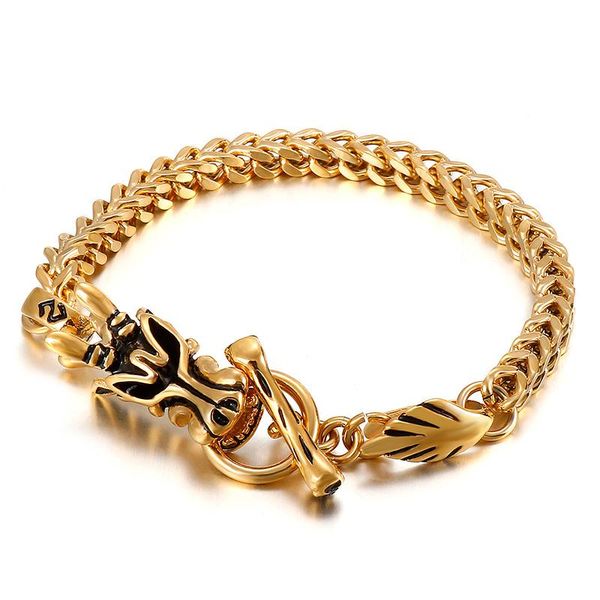 charm bracelets never fade viking dragon retro punk bracelet men stainless steel fashion jewelry hip hop street culture, Golden;silver
charm bracelets never fade viking dragon retro punk bracelet men stainless steel fashion jewelry hip hop street culture, Golden;silver
