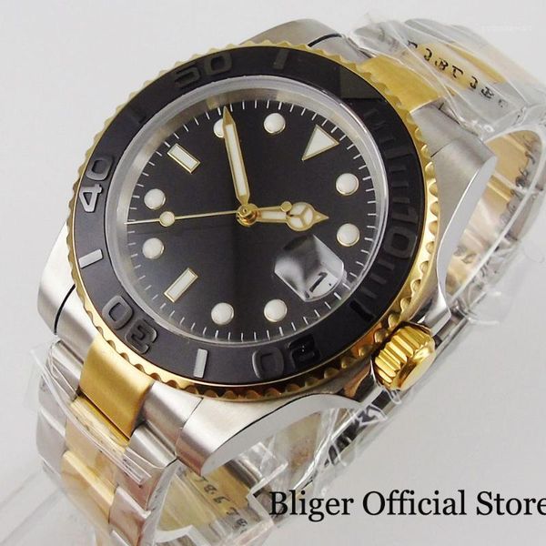 gold coated men watch sapphire crystal 24 jewels japan nh35 miyota 8215 sterile black dial ceramic insert magnifier date wristwatches, Slivery;brown
gold coated men watch sapphire crystal 24 jewels japan nh35 miyota 8215 sterile black dial ceramic insert magnifier date wristwatches, Slivery;brown