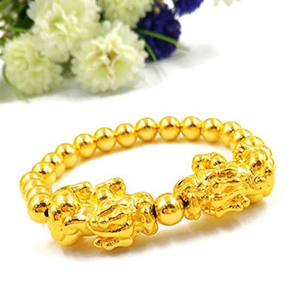 beaded, strands double brave smooth buddha beads chain yellow gold filled men's bracelet, Black
beaded, strands double brave smooth buddha beads chain yellow gold filled men's bracelet, Black