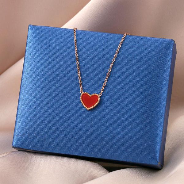 pendant necklaces red heart necklace for women 2021 jewelry rose gold plated titanium steel luxury korean elegant wholesale, Silver
pendant necklaces red heart necklace for women 2021 jewelry rose gold plated titanium steel luxury korean elegant wholesale, Silver