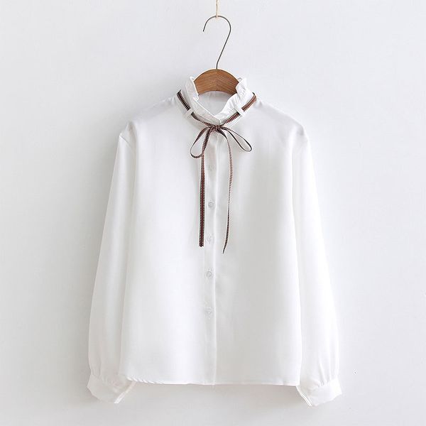 2021 woman striped shirt single breasted ruffles turn down collar long sleeve cotton blouse lace up bow feminina sales t8d408z, White
2021 woman striped shirt single breasted ruffles turn down collar long sleeve cotton blouse lace up bow feminina sales t8d408z, White