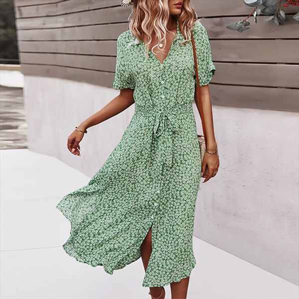 summer floral casual print womens dress v neck midi short sleeve button loosed holiday beach vestidos, Black;gray
summer floral casual print womens dress v neck midi short sleeve button loosed holiday beach vestidos, Black;gray
