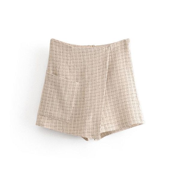 women's shorts retro girl autumn beige plaid 2021 fashion ladies single pocket irregular simple cute elegant casual wild, White;black
women's shorts retro girl autumn beige plaid 2021 fashion ladies single pocket irregular simple cute elegant casual wild, White;black