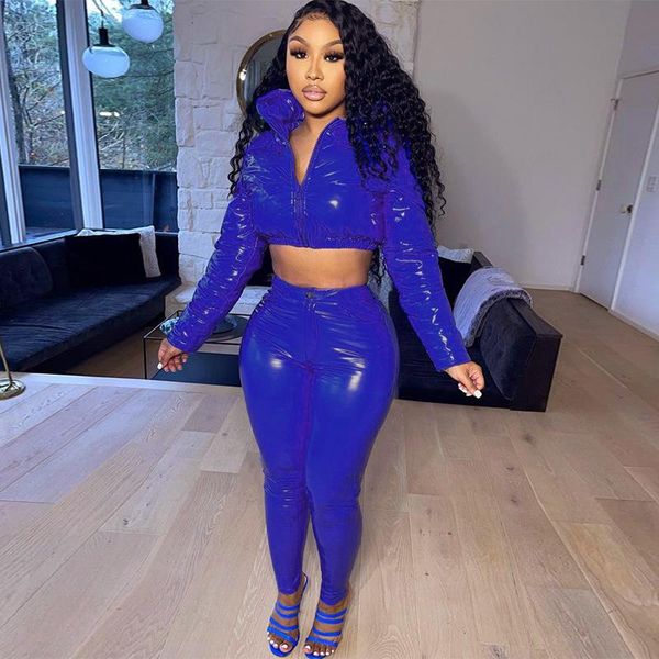 women's two piece pants autumn winter 2pcs women overcoat solid color long sleeve hooded pu shiny navel cropped short jacket zipper sli, White
women's two piece pants autumn winter 2pcs women overcoat solid color long sleeve hooded pu shiny navel cropped short jacket zipper sli, White