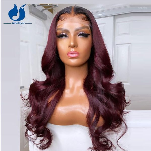 amethyst ombre burgundy 13x4 lace front wigs human hair soft wave brazilian remy with pre-plucked1, Black;brown
amethyst ombre burgundy 13x4 lace front wigs human hair soft wave brazilian remy with pre-plucked1, Black;brown