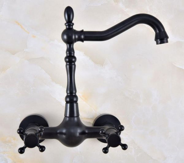 black oil rubbed bronze bathroom kitchen sink faucet mixer tap swivel spout wall mounted two handles mnf849 faucets
black oil rubbed bronze bathroom kitchen sink faucet mixer tap swivel spout wall mounted two handles mnf849 faucets