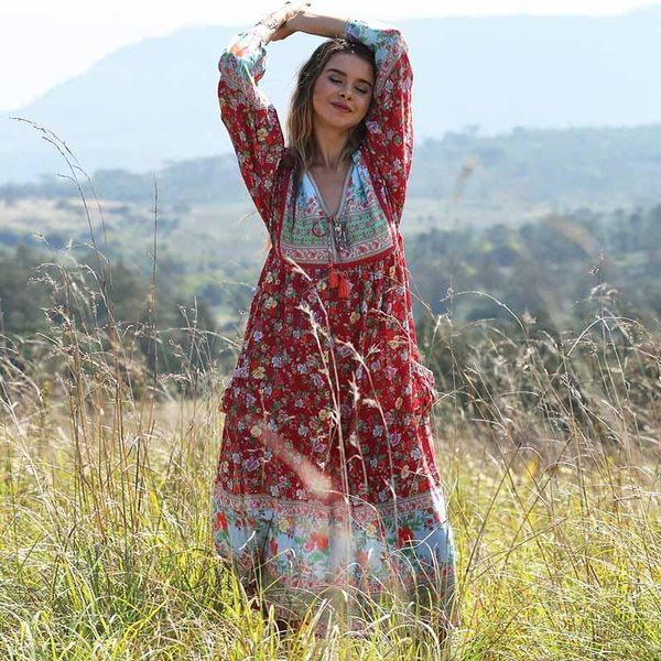 casual dresses boho inspired red floral print long dress v-neck tassels 2021 spring summer plus size women bohemian, Black;gray
casual dresses boho inspired red floral print long dress v-neck tassels 2021 spring summer plus size women bohemian, Black;gray