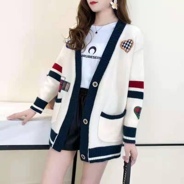 women's knits & tees 2021 year cardigan angola ins jacket tide loose embroidery women korean fashion net red sweater, White
women's knits & tees 2021 year cardigan angola ins jacket tide loose embroidery women korean fashion net red sweater, White