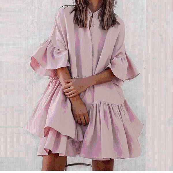 casual dresses summer elegant pink ruffle women 2021 boho button cardigan chiffon vintage butterfly sleeve dress vestido, Black;gray
casual dresses summer elegant pink ruffle women 2021 boho button cardigan chiffon vintage butterfly sleeve dress vestido, Black;gray