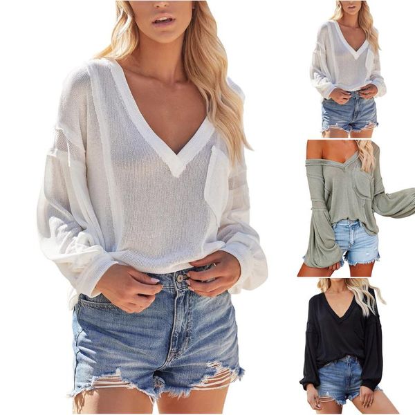 women's blouses & shirts women summer and early autumn fashion casual loose pocket lantern sleeve solid color v-neck ice silk cotton lo, White
women's blouses & shirts women summer and early autumn fashion casual loose pocket lantern sleeve solid color v-neck ice silk cotton lo, White