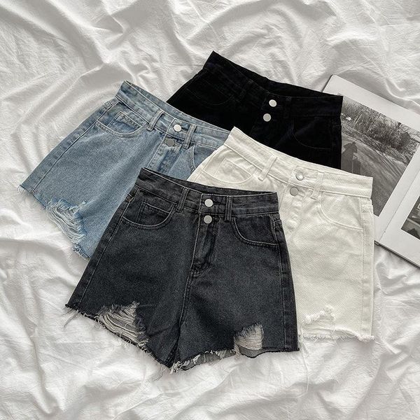 women's jeans women trend summer chic ripped edge female denim shorts casual bottoms high waist double button for, Blue
women's jeans women trend summer chic ripped edge female denim shorts casual bottoms high waist double button for, Blue