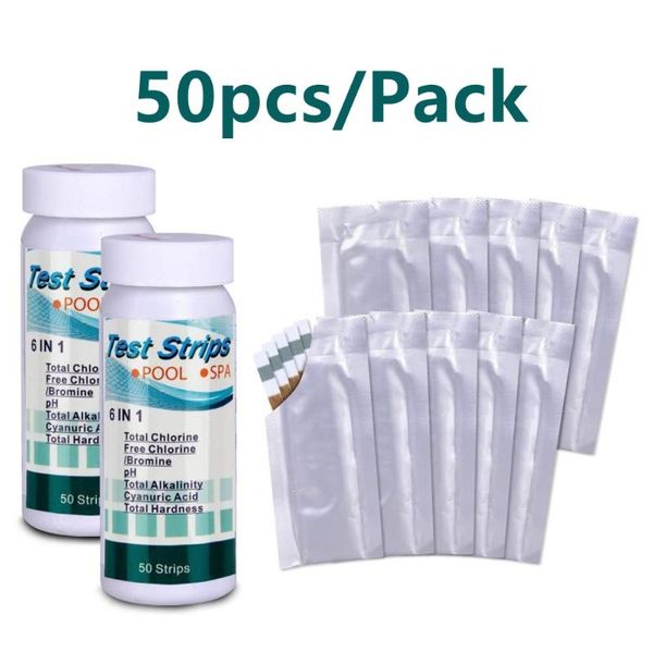 pcs/bottle 6 in 1 multi-functional acid water hardness swimming pool spa chlorine test strip alkalinity ph cyanuric bromine meters
pcs/bottle 6 in 1 multi-functional acid water hardness swimming pool spa chlorine test strip alkalinity ph cyanuric bromine meters