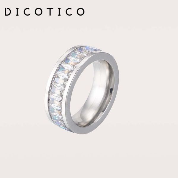 cluster rings dicotico simple color smooth stainless steel square cubic zircon for women wedding bands femme jewelry, Golden;silver
cluster rings dicotico simple color smooth stainless steel square cubic zircon for women wedding bands femme jewelry, Golden;silver