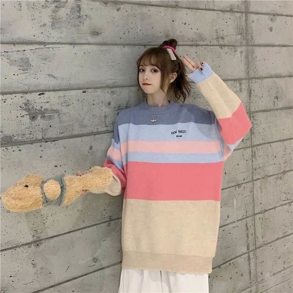 men's sweaters sweater, bear design, ladies, colorful striped sweater, loose coat, autumn 2021, White;black
men's sweaters sweater, bear design, ladies, colorful striped sweater, loose coat, autumn 2021, White;black