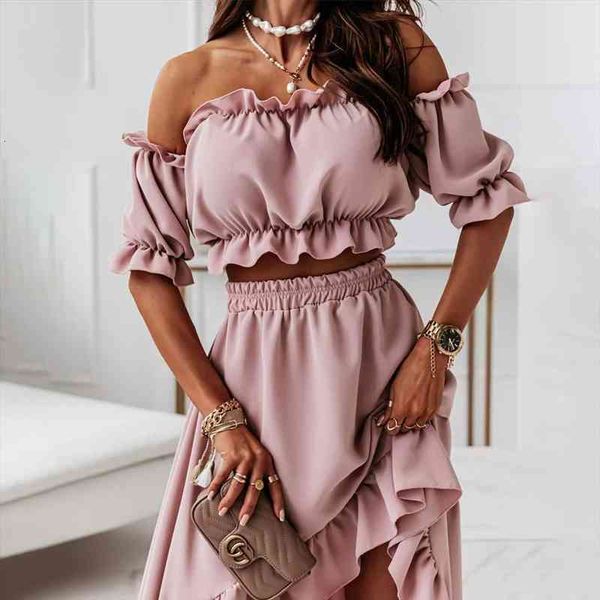 summer elegant ruffled backless dress sets women fashion puff sleeve strapless elastic two pieces ladies maxi dresses robe femme, Gray
summer elegant ruffled backless dress sets women fashion puff sleeve strapless elastic two pieces ladies maxi dresses robe femme, Gray