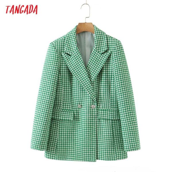 women's suits & blazers tangada women vintage green plaid tweed blazer female long sleeve elegant jacket ladies work wear formal 8h122, White;black
women's suits & blazers tangada women vintage green plaid tweed blazer female long sleeve elegant jacket ladies work wear formal 8h122, White;black